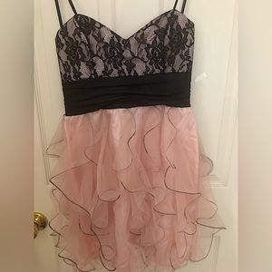 Pink and Black laced dress